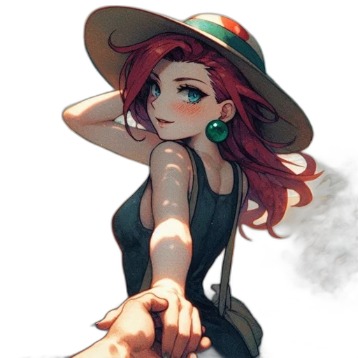 hat, dress, staff, weapon transparent PNG cut-out