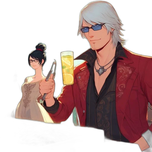 jacket, staff, concept art, fantasy art transparent PNG cut-out