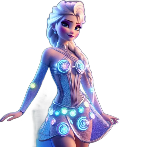 dress, robot, concept art, 3d render transparent PNG cut-out