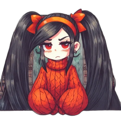hair, creature, dress, face transparent PNG cut-out