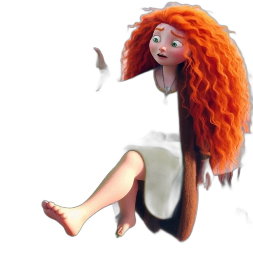 dress, hair, creature, 3d render transparent PNG cut-out