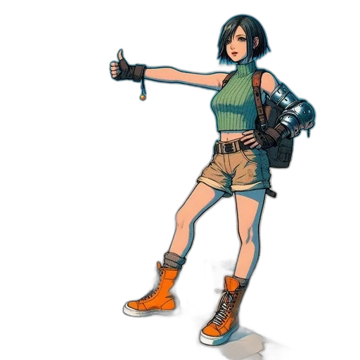 weapon, staff, jacket, concept art transparent PNG cut-out