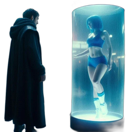 concept art, cyberpunk, 3d render, comic book art transparent PNG cut-out