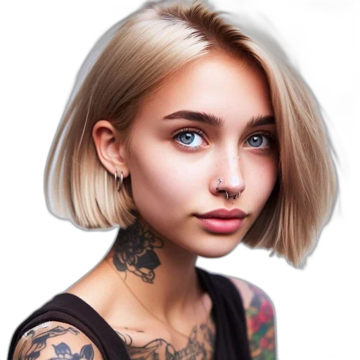 hair, face, jewelry, animal transparent PNG cut-out