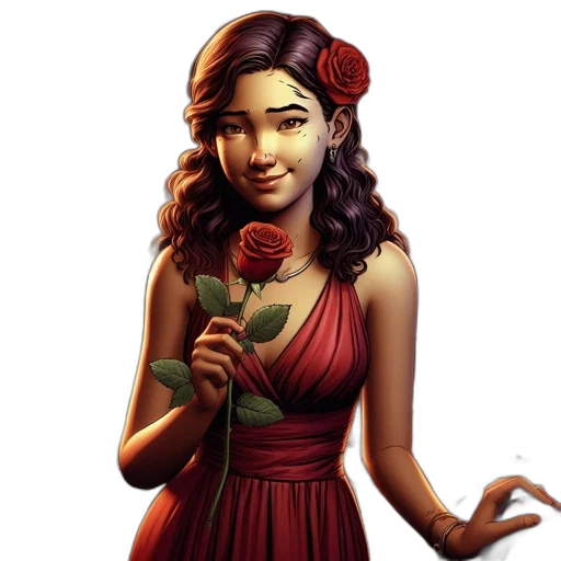 dress, staff, fantasy art, concept art transparent PNG cut-out