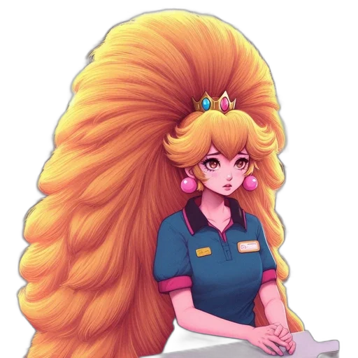 hair, staff, crown, dress transparent PNG cut-out