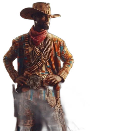 jacket, staff, weapon, hat transparent PNG cut-out