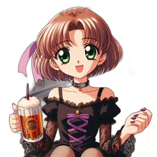 food, dress, anime, vaporwave transparent PNG cut-out