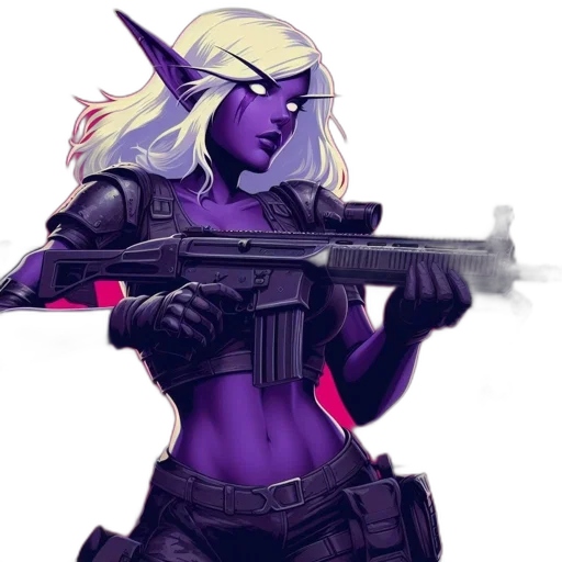 weapon, concept art, fantasy art, cyberpunk transparent PNG cut-out