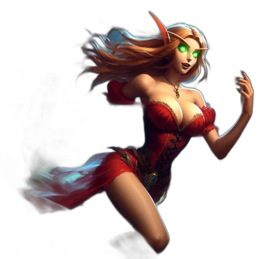 dress, fantasy art, concept art, comic book art transparent PNG cut-out