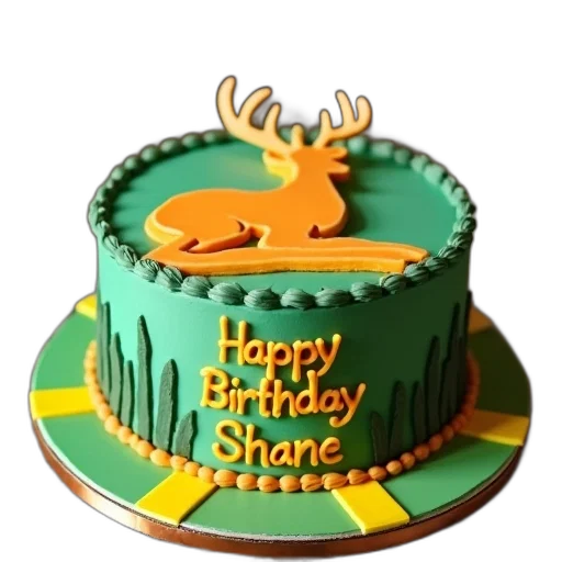 3d render, birthday, cake, deer transparent PNG cut-out