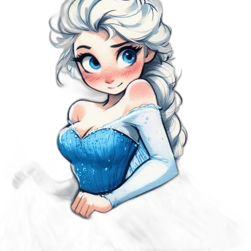 dress, crown, watercolor, fantasy art transparent PNG cut-out