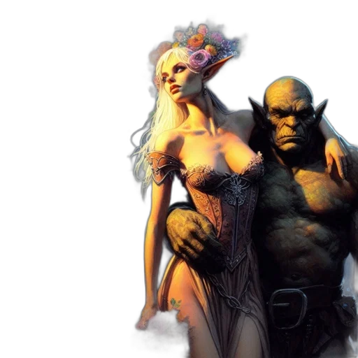 concept art, fantasy art, comic book art, elf transparent PNG cut-out