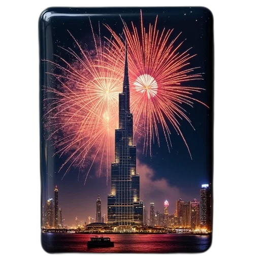 fridge, magnet, depicting, burj transparent PNG cut-out