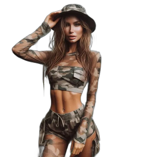 hat, dress, photorealistic, fantasy art transparent PNG cut-out