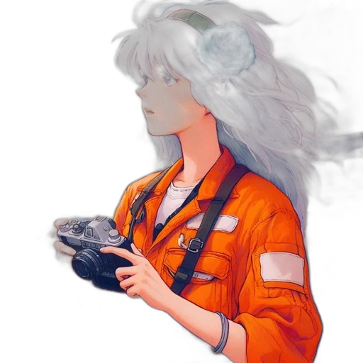 robot, jacket, face, weapon transparent PNG cut-out