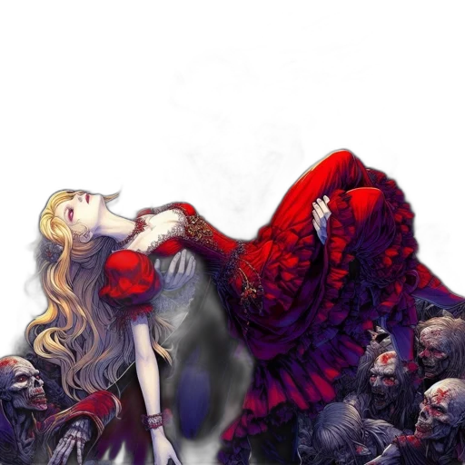 dress, concept art, comic book art, fantasy art transparent PNG cut-out