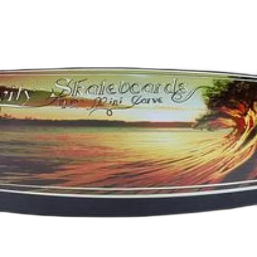vibrant, skateboard, sunset, scene transparent PNG cut-out