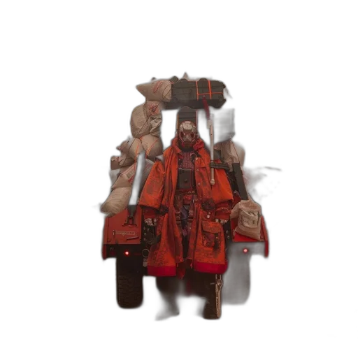 jacket, staff, weapon, animal transparent PNG cut-out