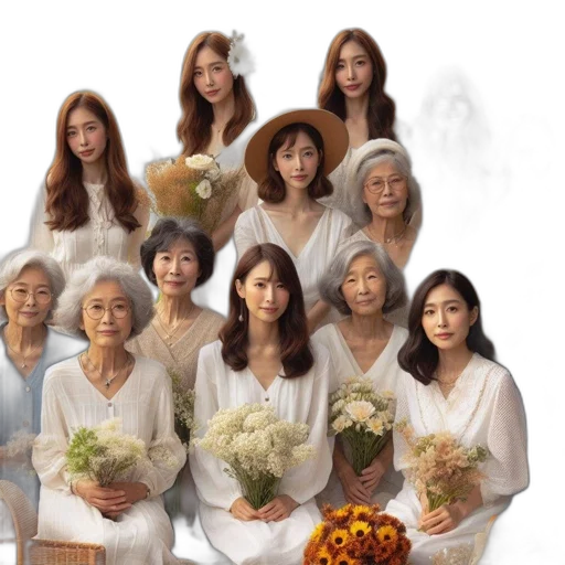 photorealistic, oil painting, concept art, group transparent PNG cut-out