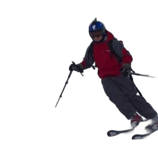 staff, snow, skier, red transparent PNG cut-out