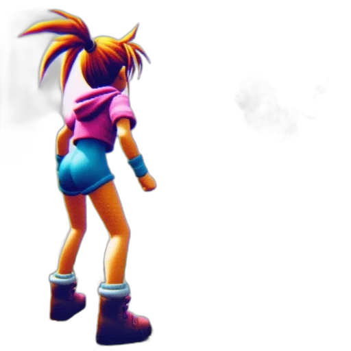 jacket, staff, weapon, 3d render transparent PNG cut-out