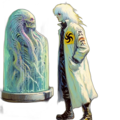 jacket, robot, concept art, cyberpunk transparent PNG cut-out