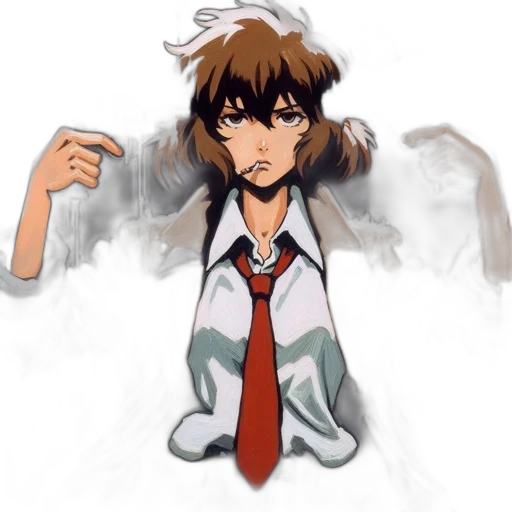 jacket, staff, creature, face transparent PNG cut-out