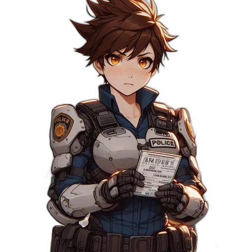 weapon, jacket, robot, staff transparent PNG cut-out