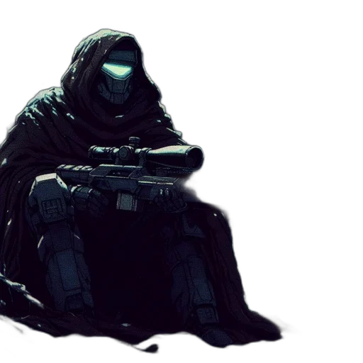 robot, weapon, mask, jacket transparent PNG cut-out