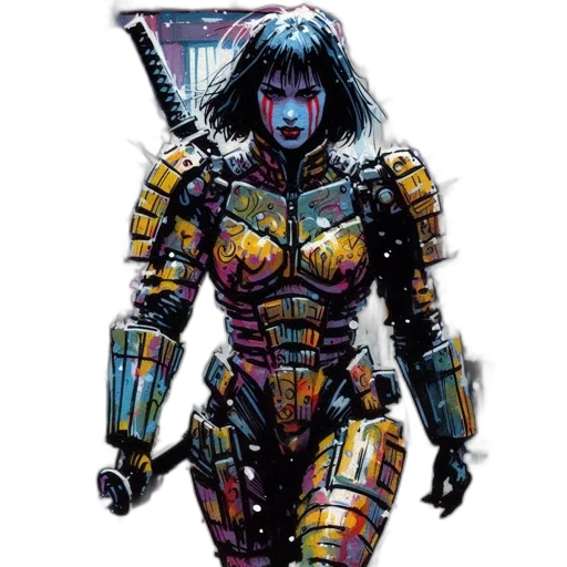robot, comic book art, concept art, cyberpunk transparent PNG cut-out