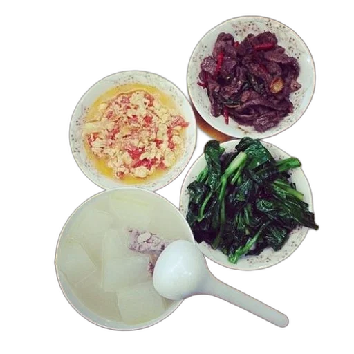 food, table, four, bowls transparent PNG cut-out