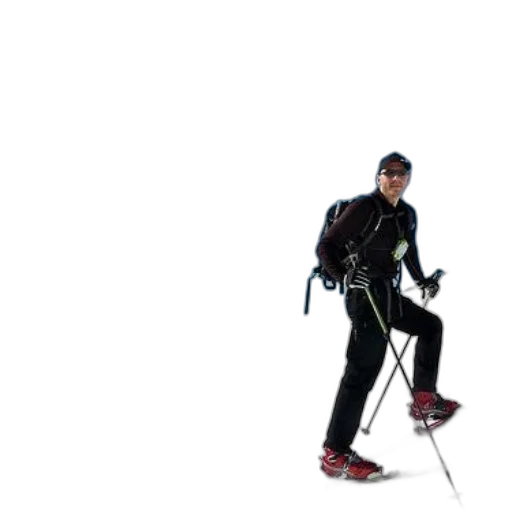 staff, 3d render, skier, black transparent PNG cut-out