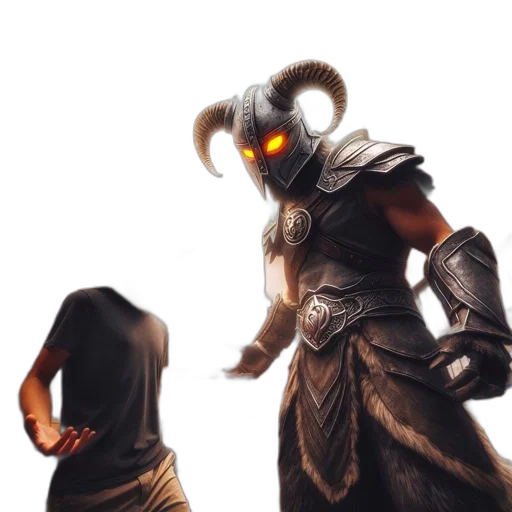 mask, dragon, sword, weapon transparent PNG cut-out
