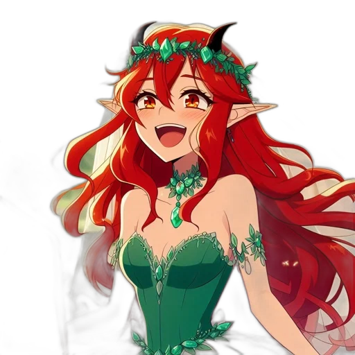dress, crown, flower, dragon transparent PNG cut-out