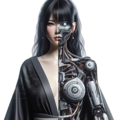 robot, dress, cyberpunk, concept art transparent PNG cut-out