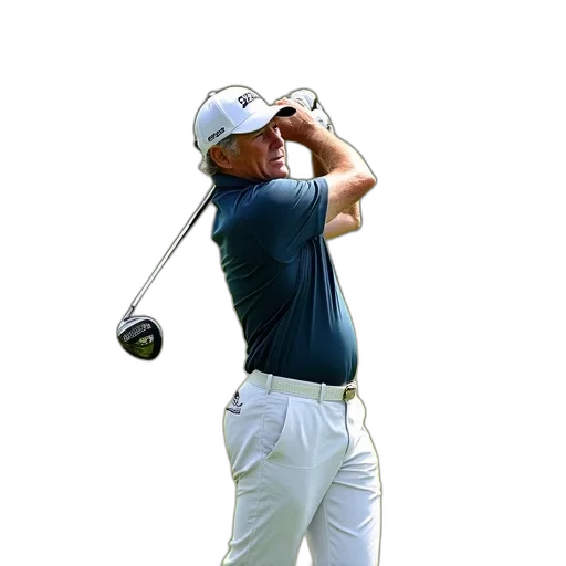 golfer, person, action, senior transparent PNG cut-out