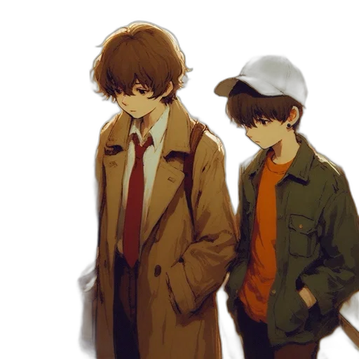 jacket, hat, anime, concept art transparent PNG cut-out