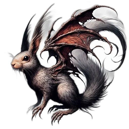 dragon, creature, animal, staff transparent PNG cut-out