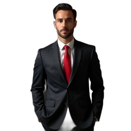 jacket, staff, face, photorealistic transparent PNG cut-out