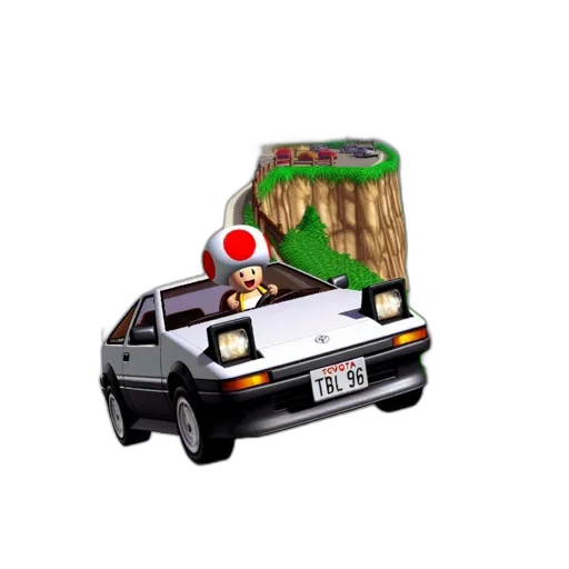 car, concept art, pixel art, 3d render transparent PNG cut-out