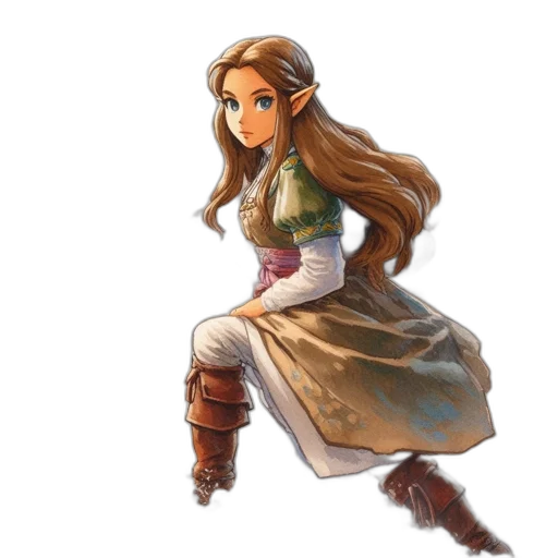 dress, staff, face, concept art transparent PNG cut-out