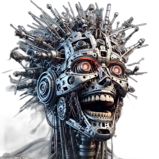 robot, face, mask, creature transparent PNG cut-out