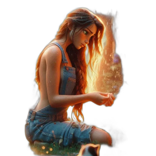 dragon, hair, dress, fantasy art transparent PNG cut-out