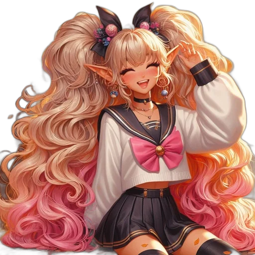 hair, jacket, staff, face transparent PNG cut-out