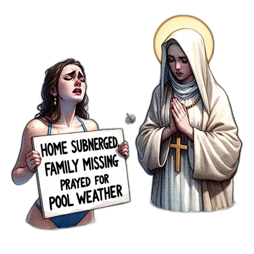 concept art, comic book art, flooded, street transparent PNG cut-out