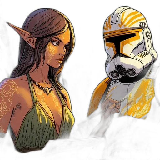 mask, concept art, fantasy art, comic book art transparent PNG cut-out