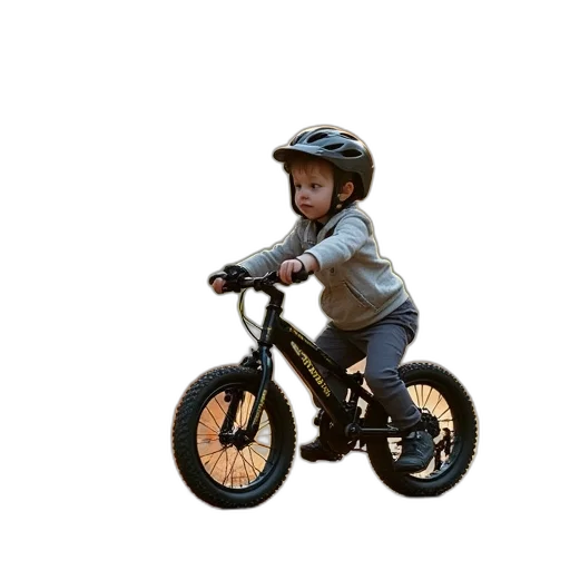 3d render, photorealistic, kids, bike transparent PNG cut-out