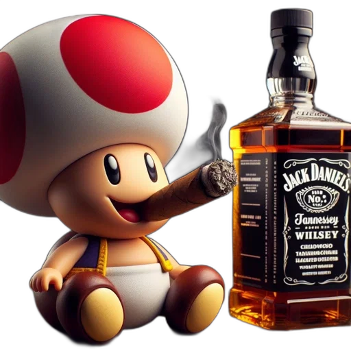 bottle, hat, weapon, 3d render transparent PNG cut-out