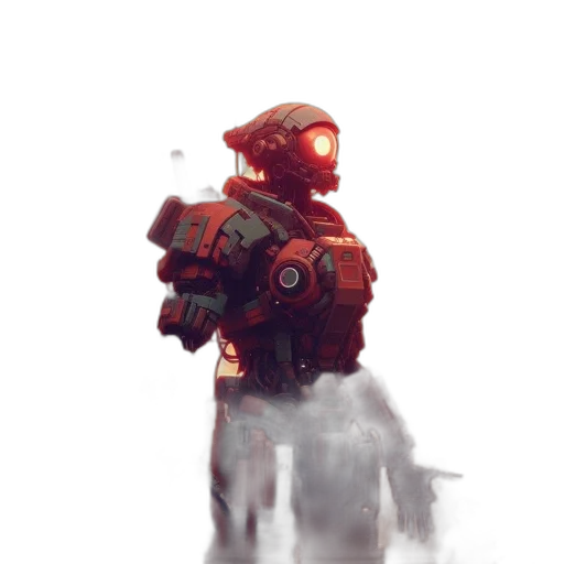 robot, weapon, creature, face transparent PNG cut-out